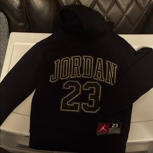 Jordan Black Hoodie with Gold Accents